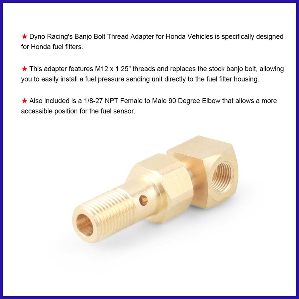 Đầu Nối Chuyển Đổi Áp Suất Nhiên Liệu Cho M12 X 1.25 Sang 1 / 8-27 robpvn