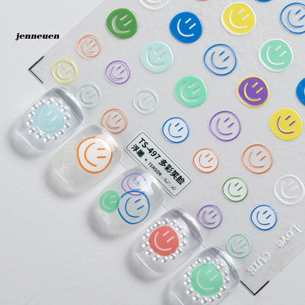 Miếng Dán Trang Trí Móng Tay Hình Mặt Cười Siêu Mỏng Chất Lượng Cao