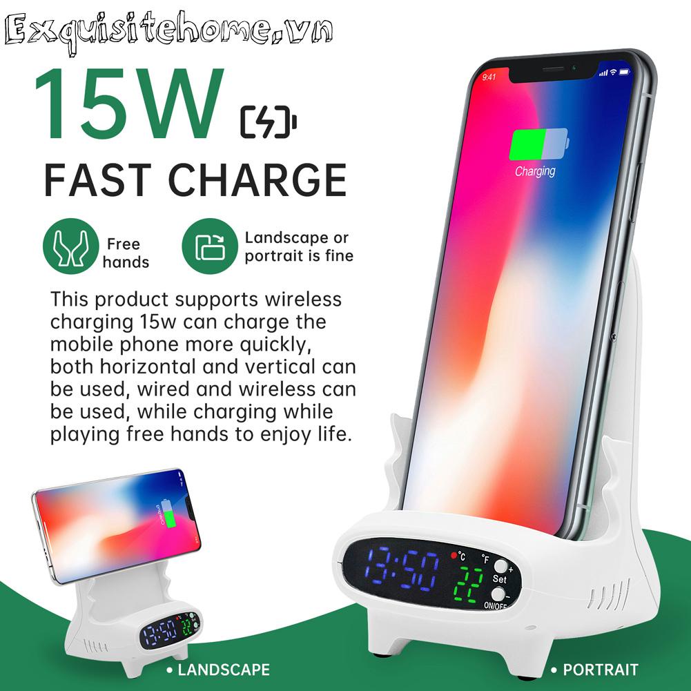 Giá Đỡ Điện Thoại Kiêm Sạc Không Dây 15W