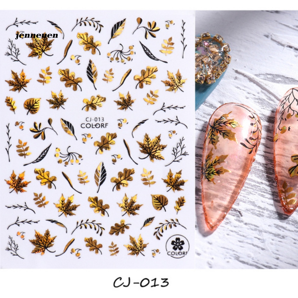 Jen Giấy Dán Móng Tay Siêu Mỏng Chuyển Đổi Hình Hoa Phong Nhiều Màu Sắc Sống Động DIY Cho Nữ