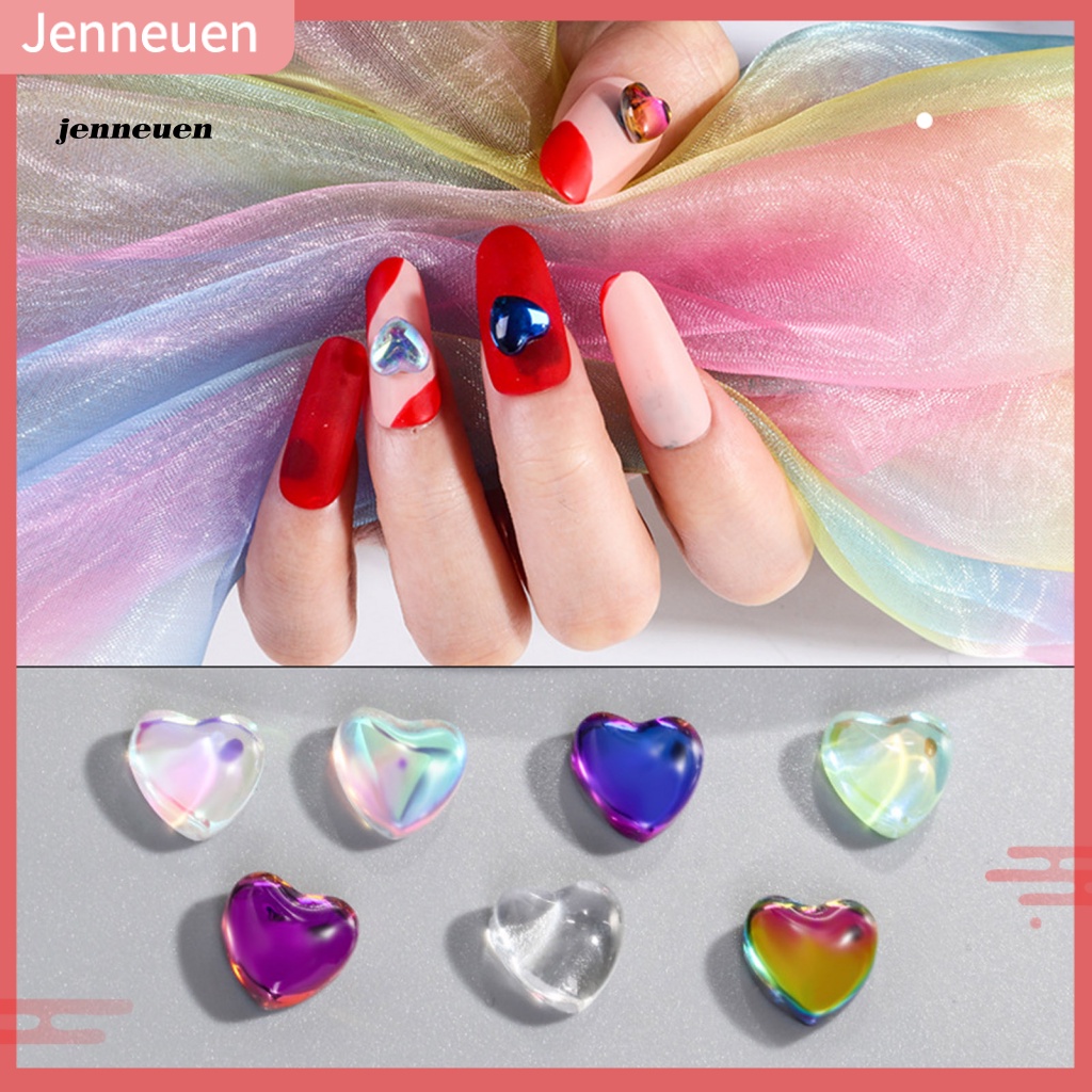 Bộ 50 Móng Tay Giả Trái Tim Màu Sắc Tươi Sáng Trang Trí Nghệ Thuật Cho Móng Tay
