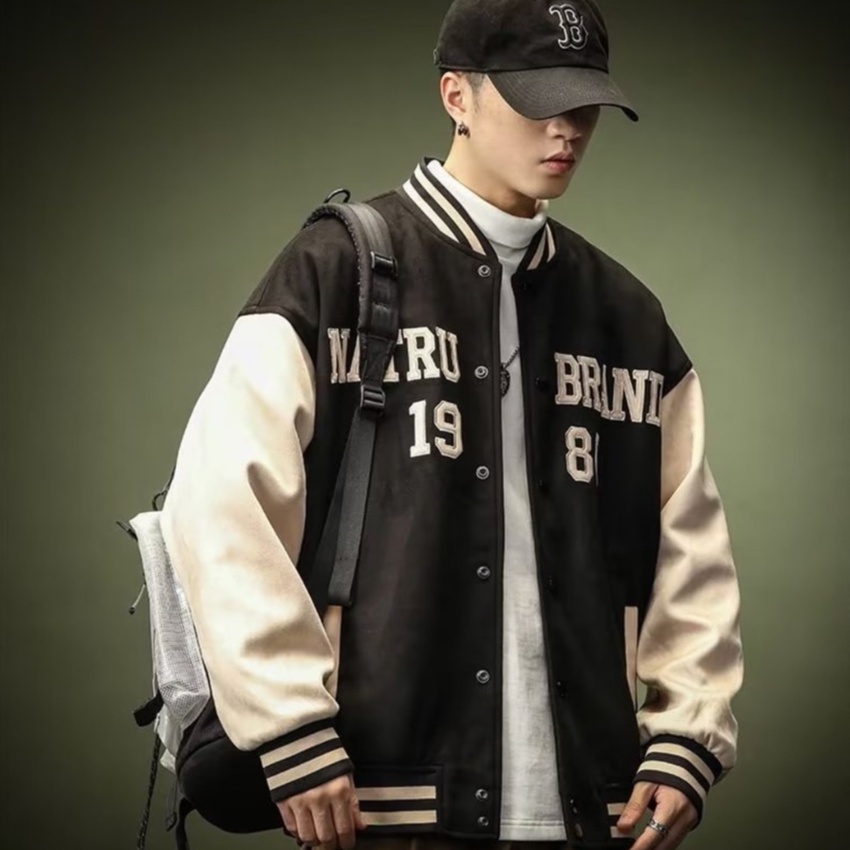 Áo Khoác Bóng Chày Họa Tiết Thêu Cao Cấp Thời Trang Theo Phong Cách Vintage Cho Nam