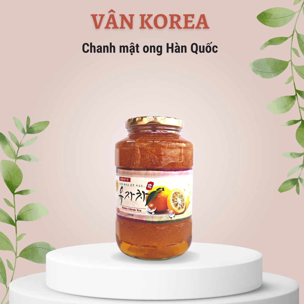 Mật ong chanh đào sáng da, tăng cường đề kháng hũ 1kg Hàn Quốc