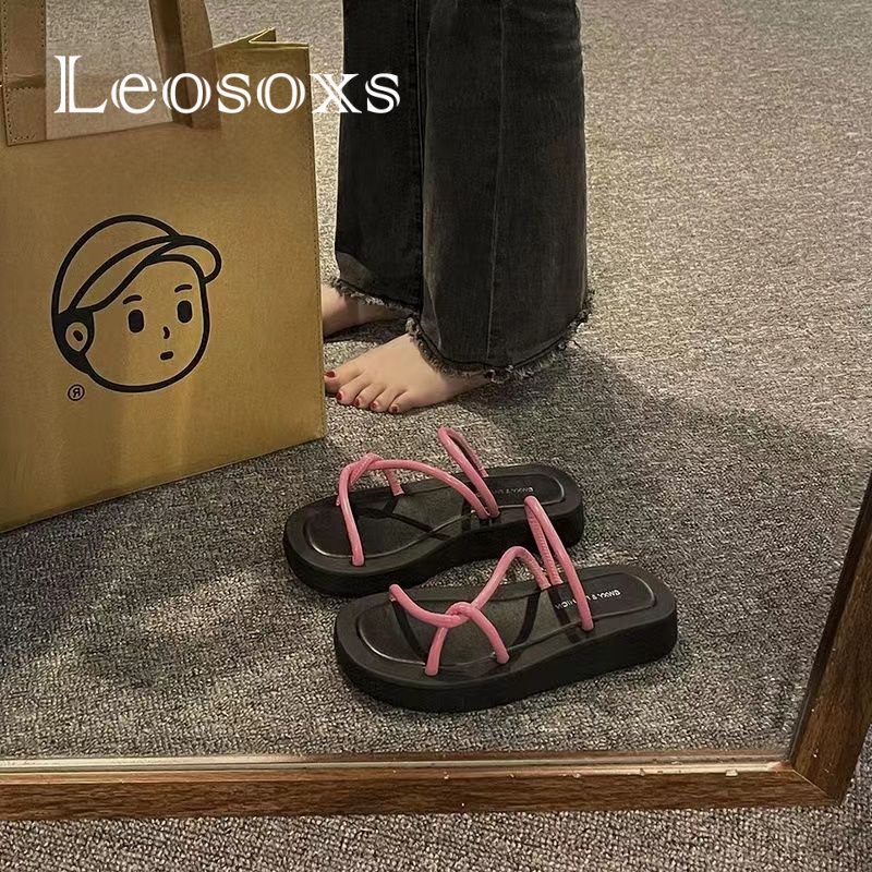 Leosoxs dép sandal nữ dép nữ dép bánh mì nữ dép bánh mì Chống Trượt 071814
