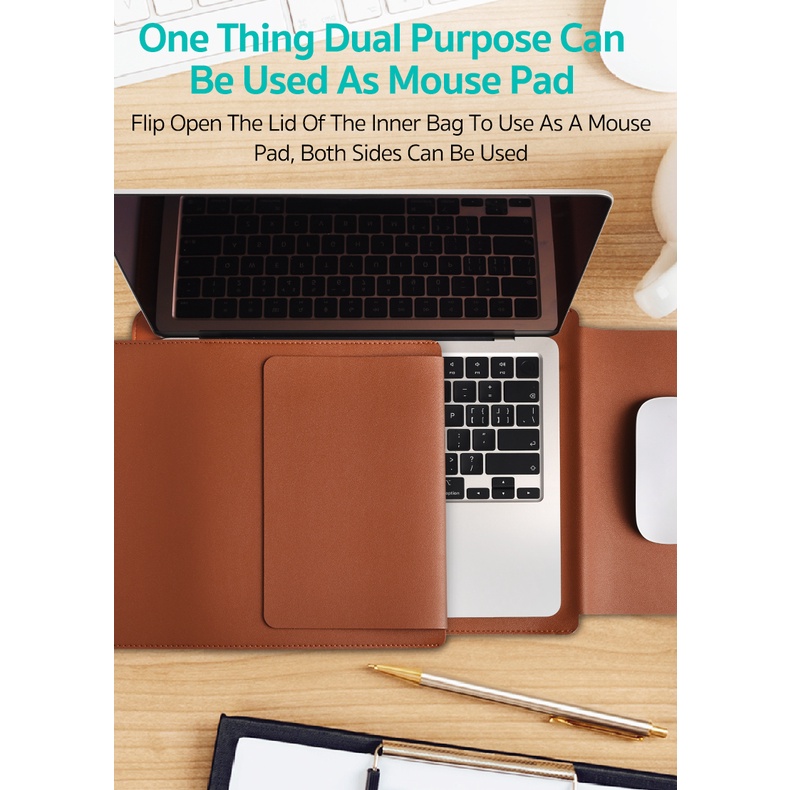 Ốp Túi Da PU Đựng Laptop Macbook Air Pro 13 M2 13.6 14.2 15.3 16 inch