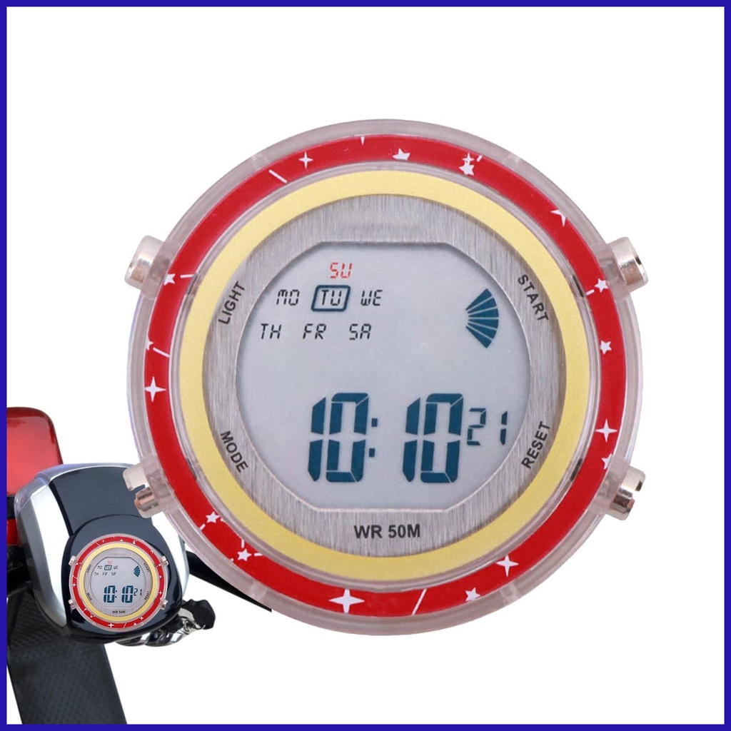 Đồng Hồ Kỹ Thuật Số Dạ Quang Chống Thấm Nước Gắn Xe Máy Cho Hầu Hết Các Loại Xe Mô Tô SUVs Robpv