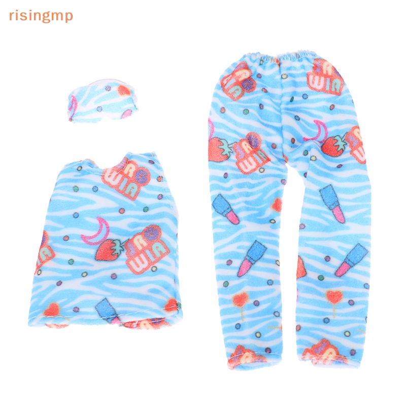 1 Bộ Đồ Ngủ Búp Bê Thủ Công Gồm Áo + Quần + Mắt Mặc Hàng Ngày Cho Bé Gái