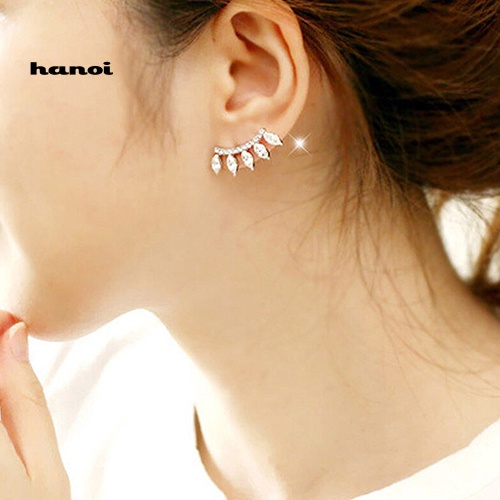 Bông Tai Mạ Bạc Hình Vương Miện Đính Đá Thời Trang