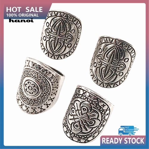 Set 4 Nhẫn Mạ Bạc Phong Cách Bohemian Cổ Điển Dành Cho Nữ