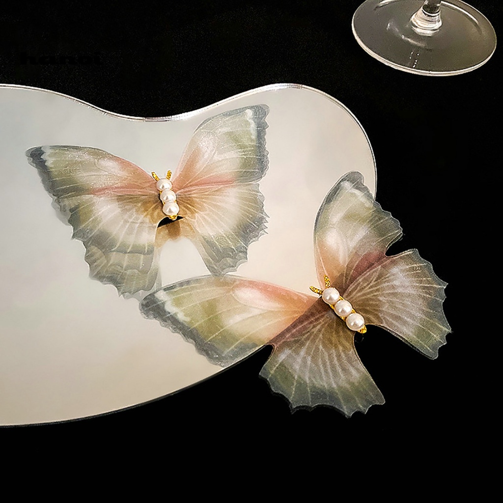 Kẹp Tóc Vải Tuyn Hai Lớp Đính Ngọc Trai Nhân Tạo Ổn Định Thanh Lịch Dành Cho Nữ