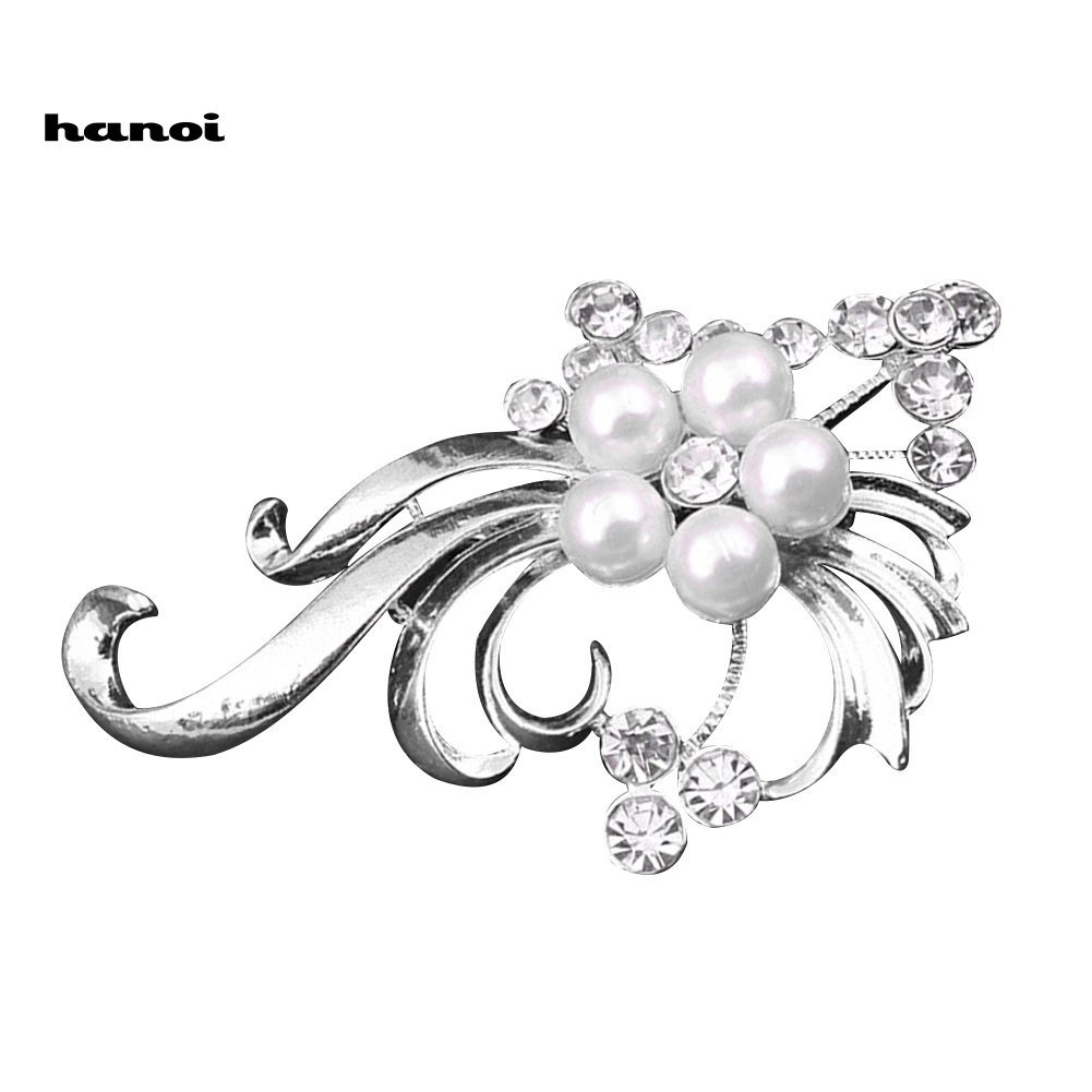 Ghim Cài Áo Hình Con Công Đính Đá Và Ngọc Trai Giả Thanh Lịch Dành Cho Nữ