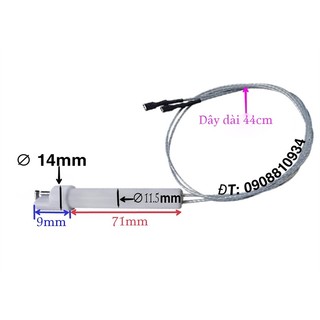 Dây kim sứ đánh lửa bếp gas công nghiệp thanh sứ ø 11.5mm dài 80mm