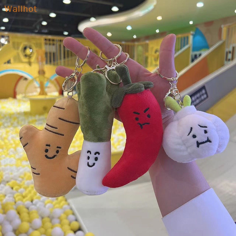Wallhot > Móc Khóa Hình Hành Tỏi Ớt Xanh Lá Nhồi Bông Dễ Thương Dành Cho Trẻ Em Thích Hợp Làm Quà Tặng