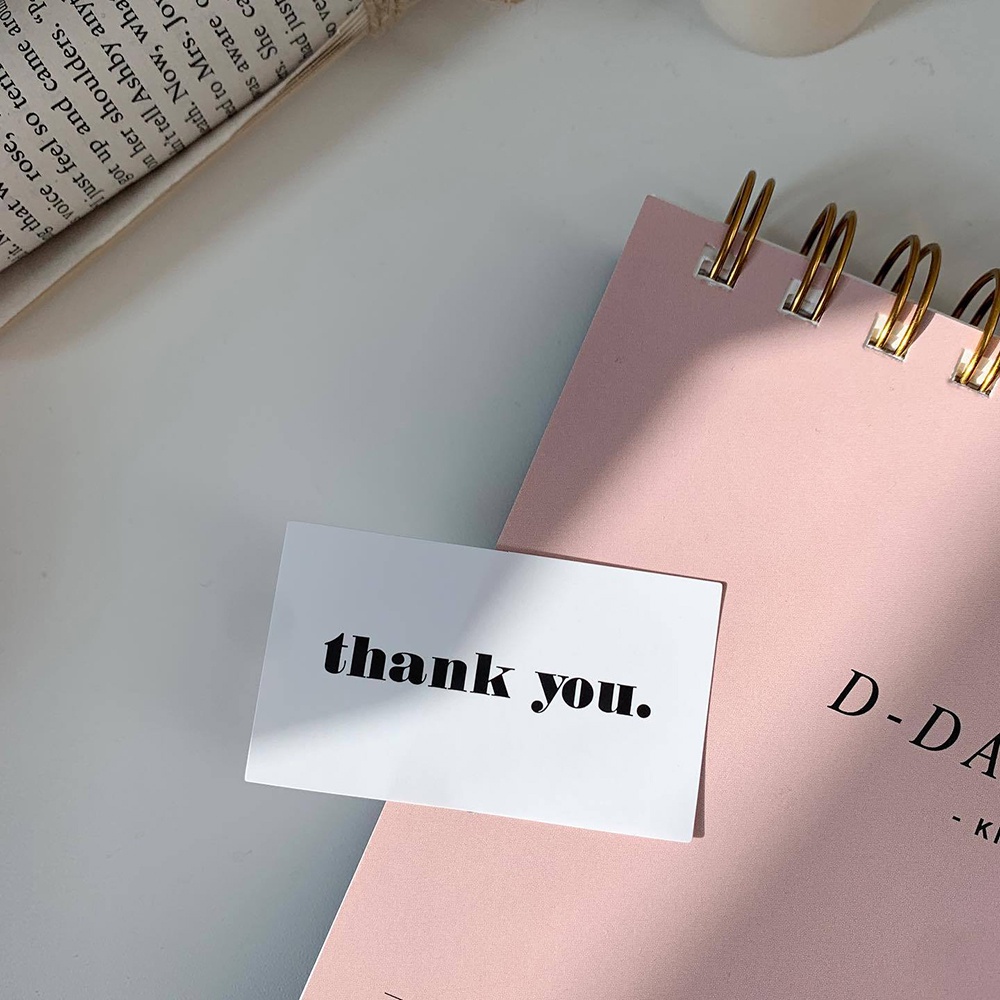 Set 10 Tờ / 60 Miếng Dán Hình Tròn / Vuông In Chữ Thank You Độc Đáo Trang Trí Hộp Quà