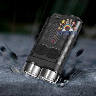 Móc khóa đèn pin mini edc 900lm kèm cáp usb type-c