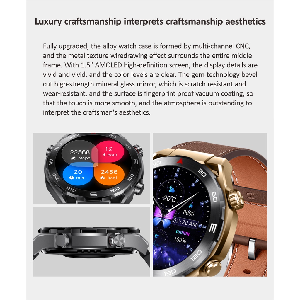 Đồng Hồ Thông Minh HK5 Màn Hình Oled Có Chức Năng Nghe Gọi GPS 1.5 Inch