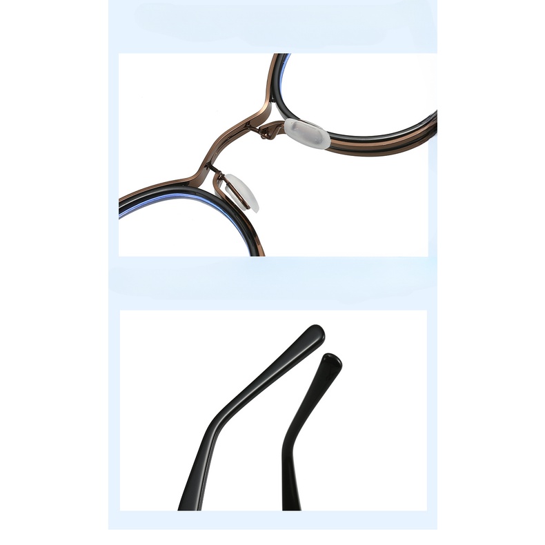 Mắt Kính Gọng Tròn Chống Ánh Sáng Xanh Phong Cách Retro Dành Cho Nam Nữ