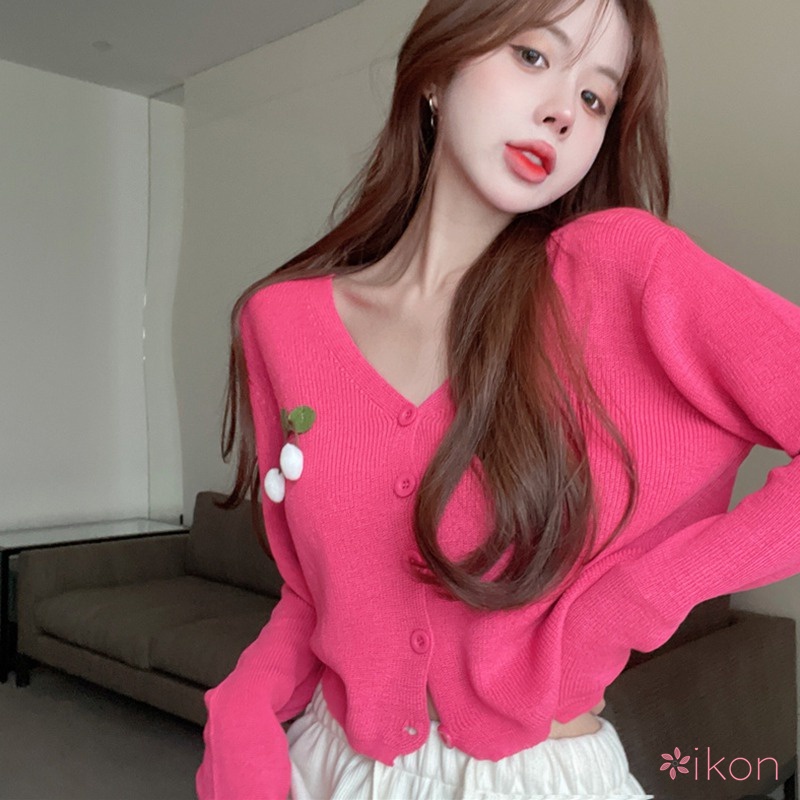 Áo Khoác Cardigan Dệt Kim Tay Dài Màu Sắc Ngọt Ngào Thời Trang Xuân Thu Cho Nữ