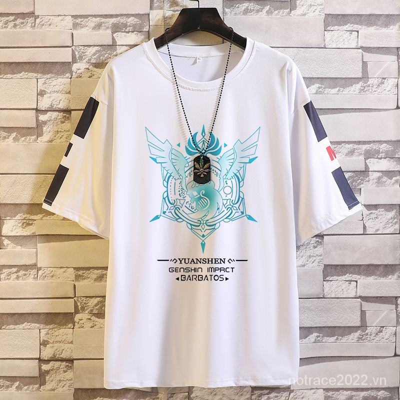 ★Genshin Impact★Zhongli & Keqing & Ganyu Merchandise Áo Thun Tay Ngắn Dáng Rộng Phong Cách Mới Mùa Hè Cho Học Sinh