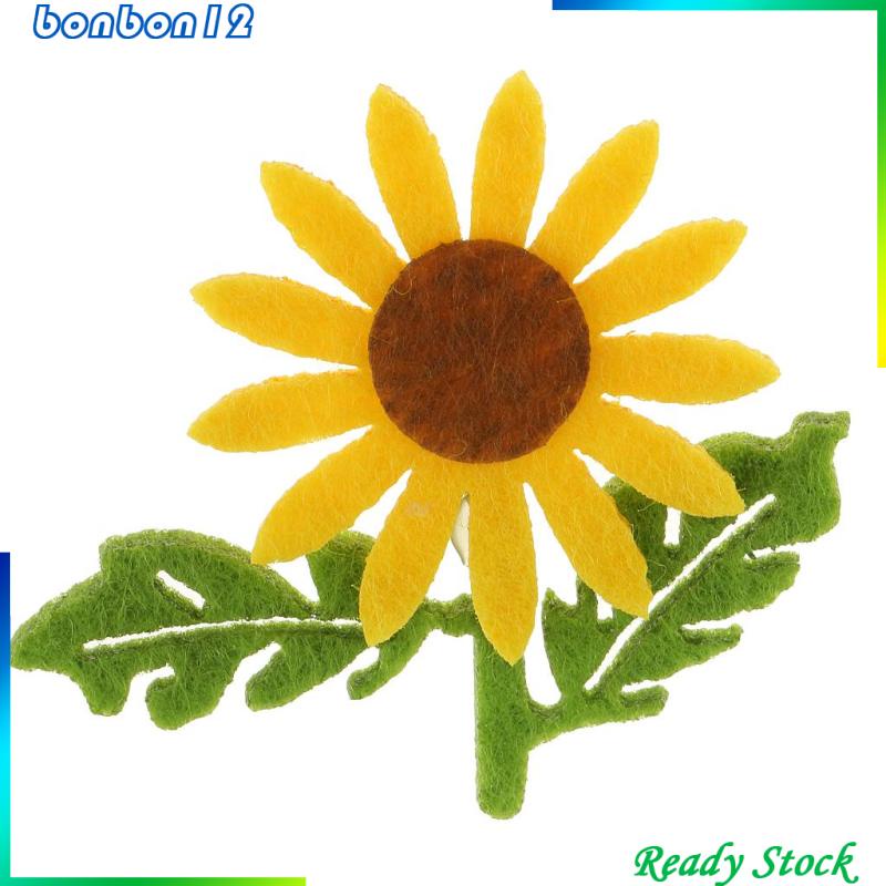 6 Miếng Vải Nỉ Hình Hoa Hướng Dương Trang Trí Scrapbook