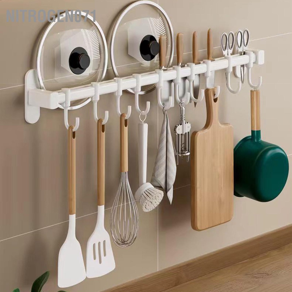 Giá Treo Đồ Nhà Bếp - Giá cài dao kéo dán tường - Dụng Cụ Đường Sắt Nhôm Nhà Bếp Có Móc treo dao Thìa - Nitrogen071