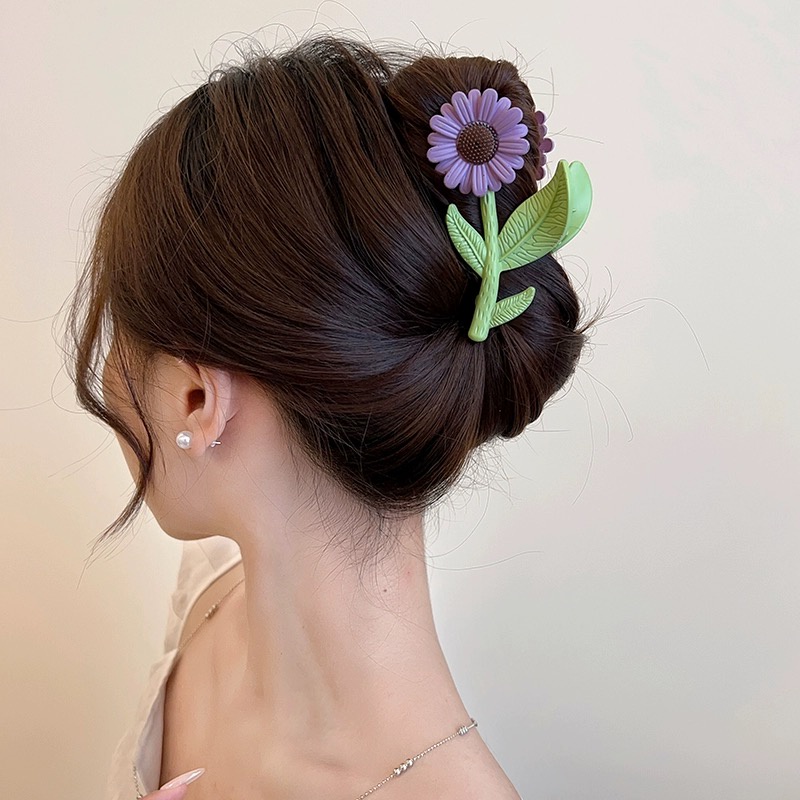 Kẹp tóc CHLINS bằng nhựa hình hoa thời trang cho nữ