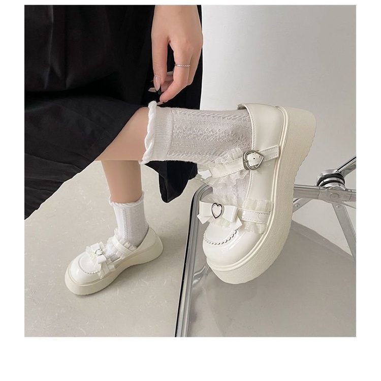 Giày Mary Jane Da Đế Dày Phong Cách Thời Trang Nhật Bản 2023 Dành Cho Nữ