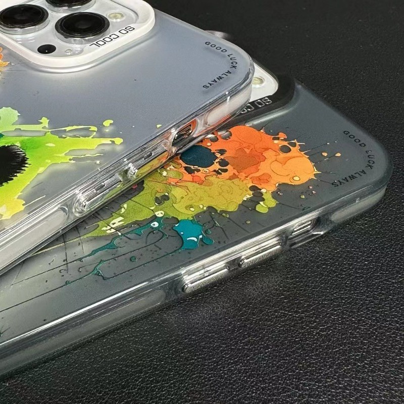 Ốp Điện Thoại Mặt Nhám In Hình Động Vật Màu Bạc Chống Rơi Cho Apple 14Promax 13 12 11pro