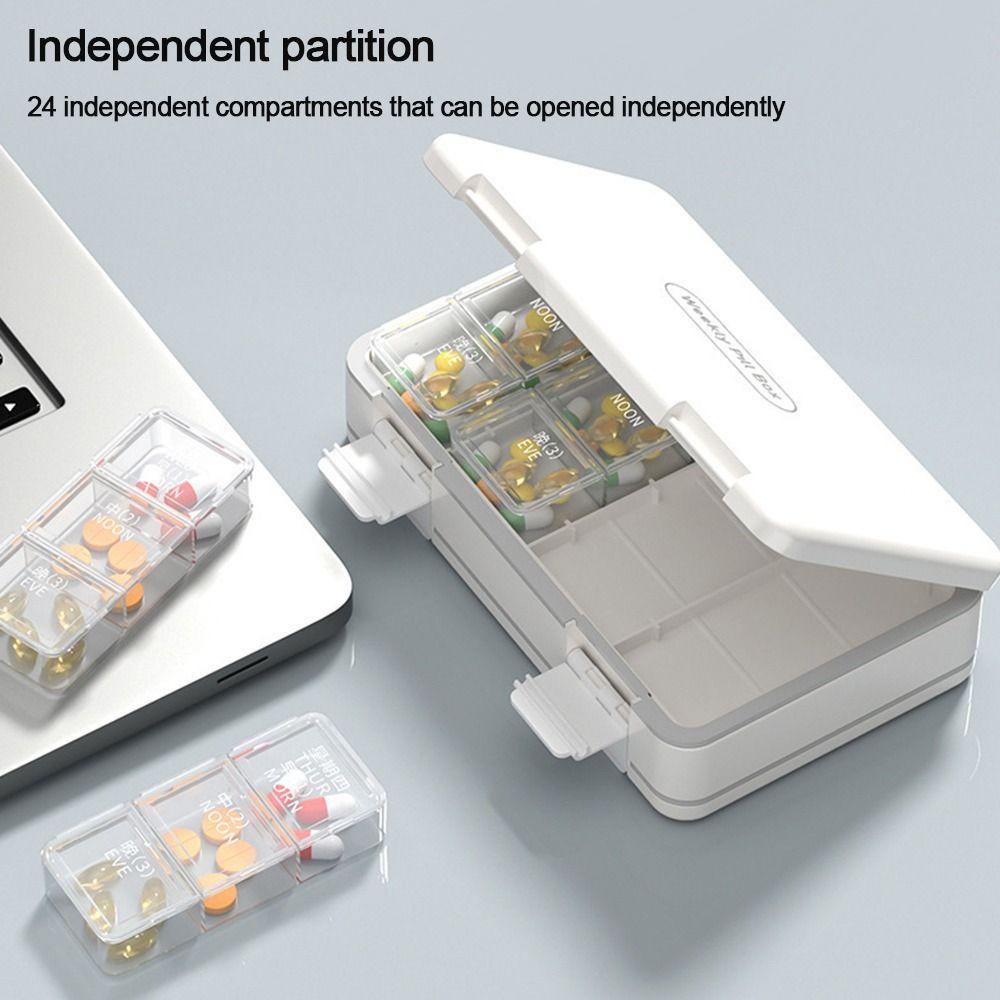 Hộp Đựng Thuốc 1 / 24 Ngăn Tiện Dụng Mang Theo Du Lịch