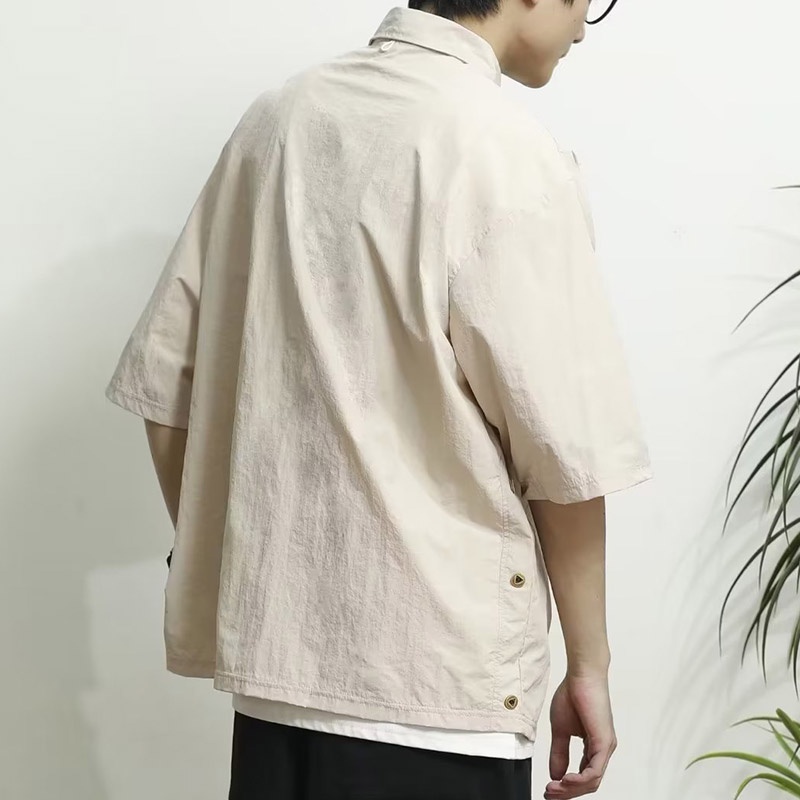 Áo Sơ Mi Tay Ngắn Thời Trang Đơn Giản Dễ Phối Đồ Cho Nam