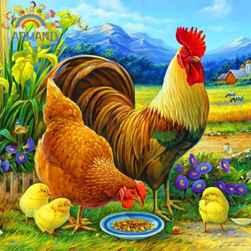 Armani.vn Bộ Tranh Đính Đá 5d diy Hình Gà Trống Để Trang Trí Nhà