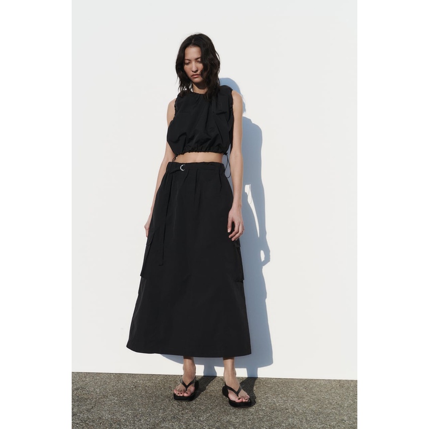 Áo croptop ba lỗ eo chun Zara chính hãng