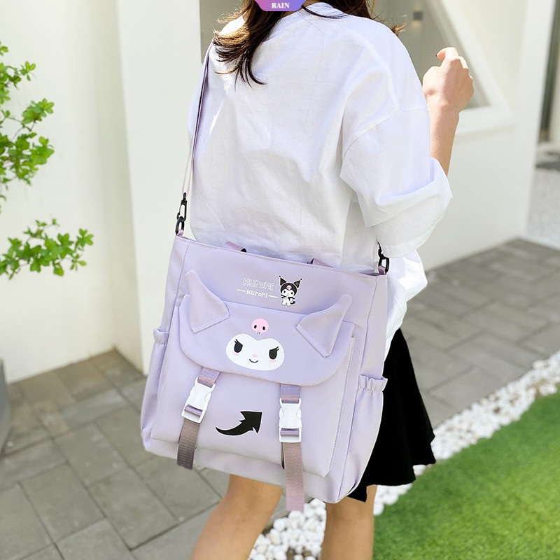 Sanrio Túi Đeo Chéo Nylon In Họa Tiết Hoạt Hình Kuromi Đáng Yêu Dành Cho Nữ