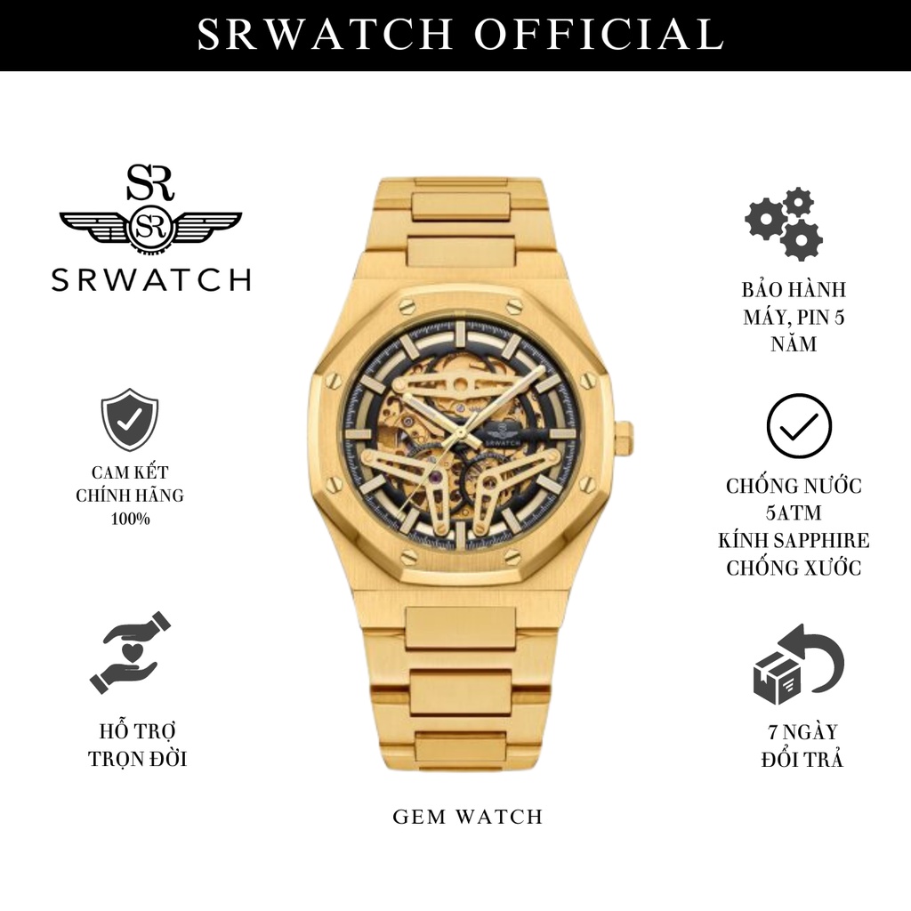 Đồng Hồ Nam SRWATCH Skeleton SG19192.1401 Kính Sapphire - Chính Hãng Bảo Hành 5 năm - Srwatch Vietnam