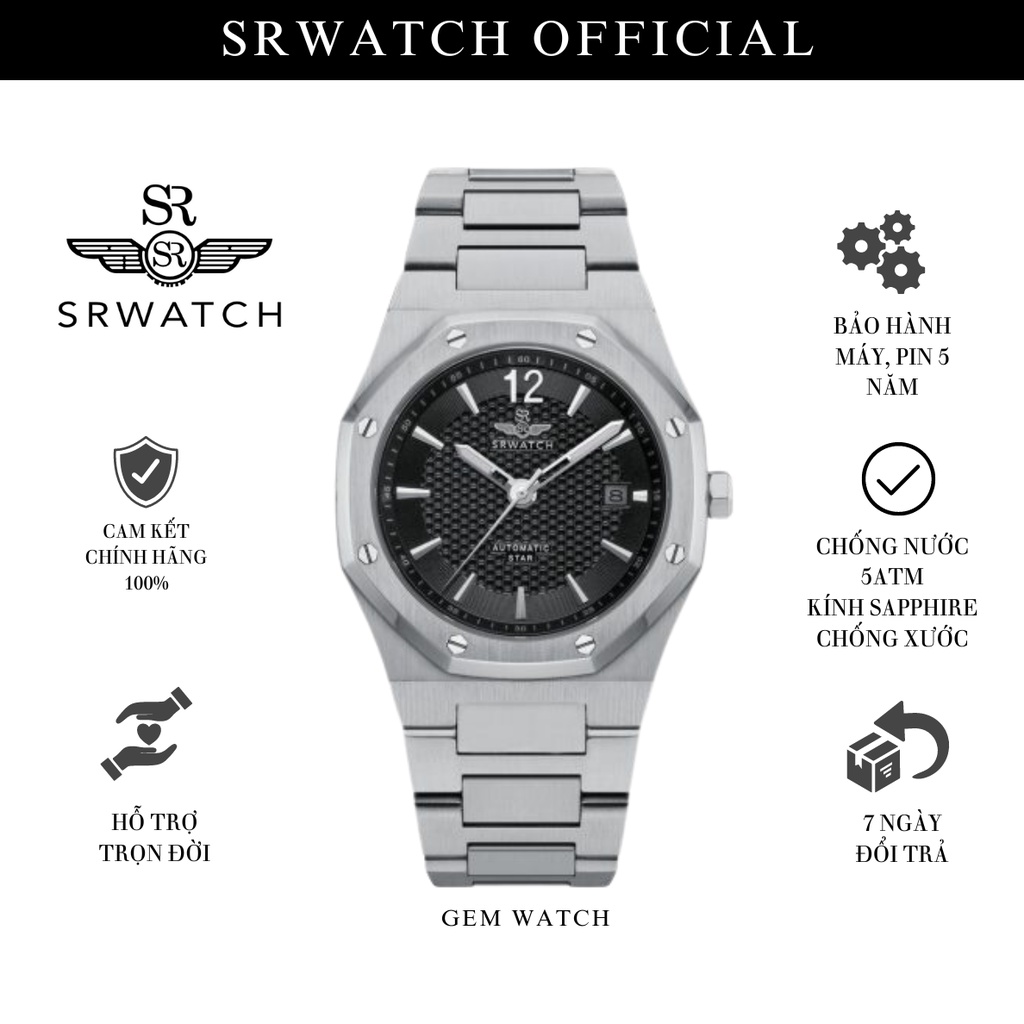 Đồng Hồ Nam SRWATCH AT SG18181.1101STAR Kính Sapphire - Chính Hãng Bảo Hành 5 năm - Srwatch Vietnam