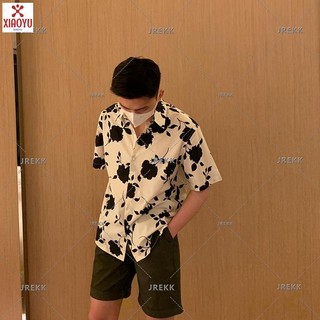 Kỳ Nghỉ Mùa Hè Đi Biển Áo Sơ Mi Tay Ngắn Nam 2023 Dòng Mới Hàn Quốc Phổ Biến Ánh Sáng Trưởng Thành Phong Cách Rời Hợp Thời Trang Chảy Hoa Inch Quần Áo Nam