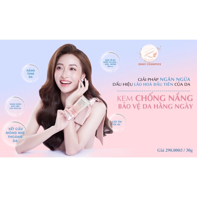Kem Chống Nắng Zenny Bảo Vệ Da Khỏi Tia UV,Nâng Tone Trắng Hồng - ZENNY COSMETIC