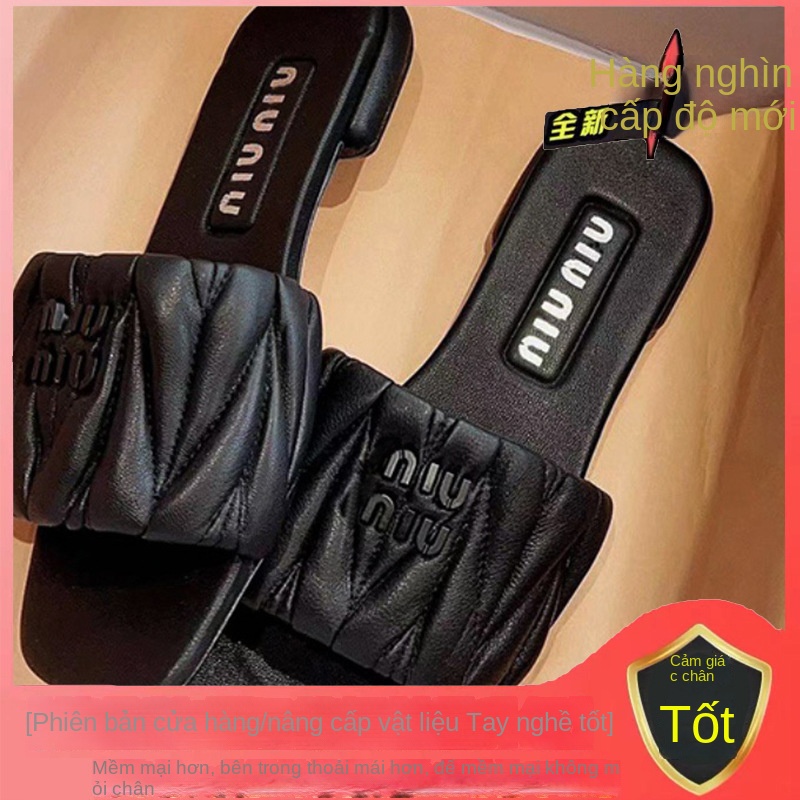 Dép Sandal Đế Bằng Mũi Vuông Thời Trang Đi Biển Mùa Hè Hàng Mới Dành Cho Bạn Nữ