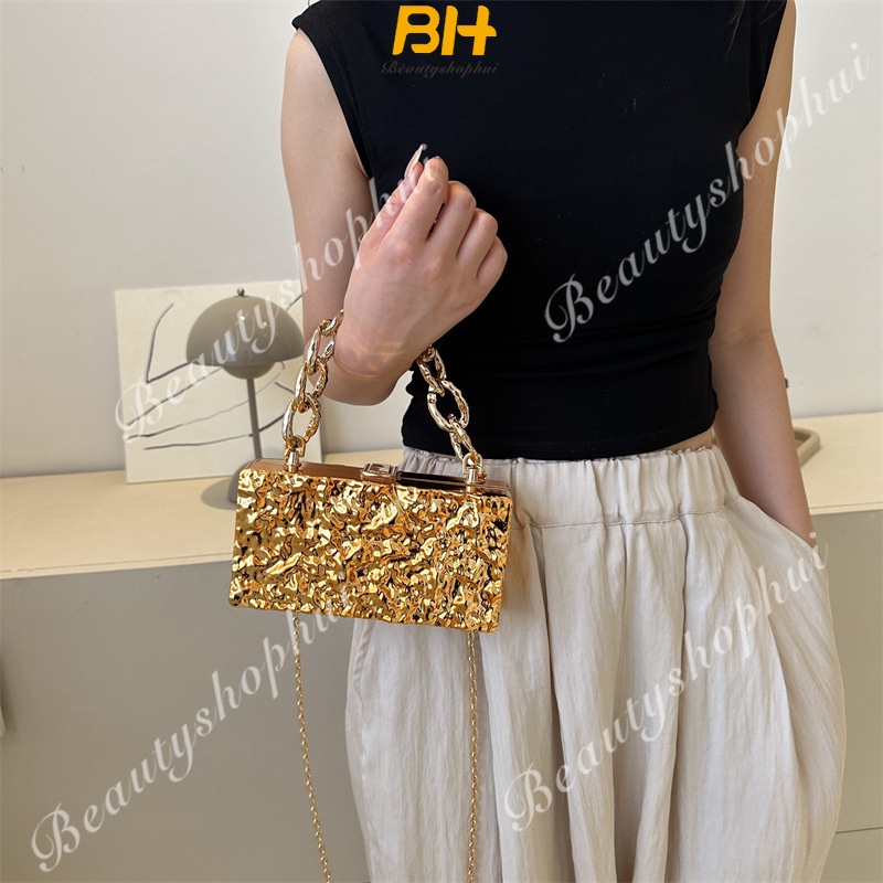 Túi Đeo Chéo Bằng Acrylic Phối Dây Xích Thời Trang 2023 Sang Trọng Cho Nữ