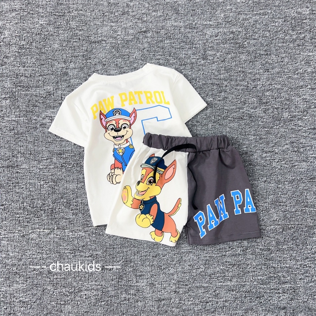 SALE SET BỘ COTTON HÌNH CHÚ CHÓ CỨU HỘ 8-18KG