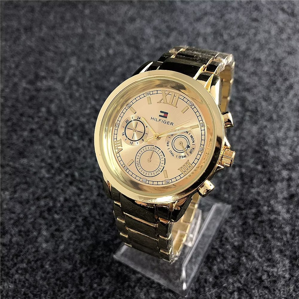 Đồng Hồ Đeo Tay Tommy Hilfiger Mặt Tròn Đính Đá Thời Trang Cho Cặp Đôi