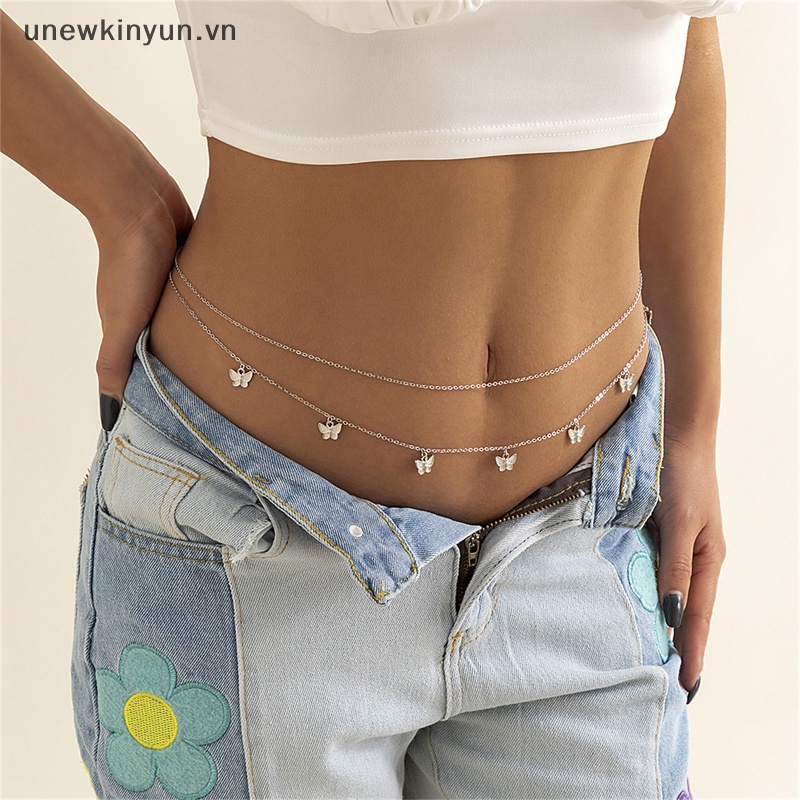 Dây Xích Đeo Hông Hai Mặt Hình Bướm Thời Trang Đi Biển Quyến Rũ Cho Nữ