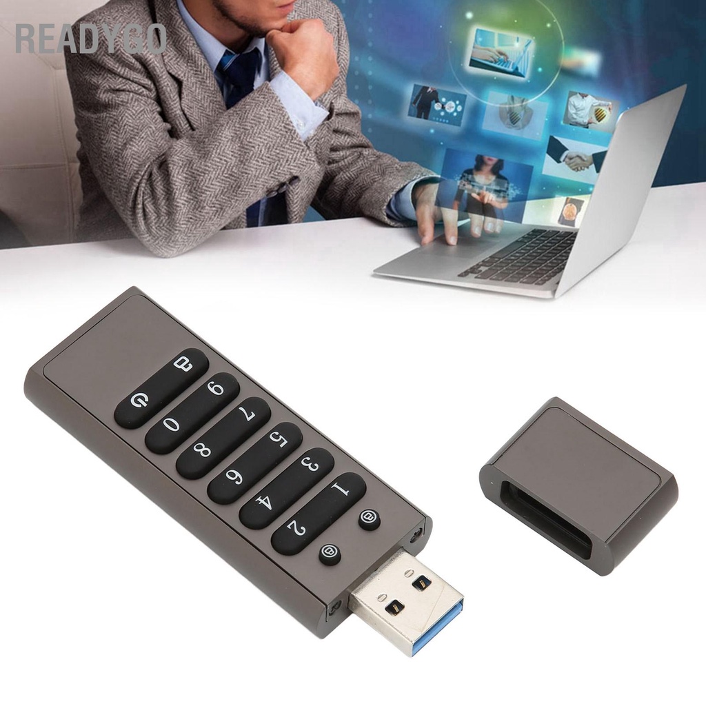 ReadyGo Có hàng sẵn Ổ USB được mã hóa Nút an toàn USB3.1 100MByet/s Thẻ nhớ mật khẩu ổ flash U tốc độ cao