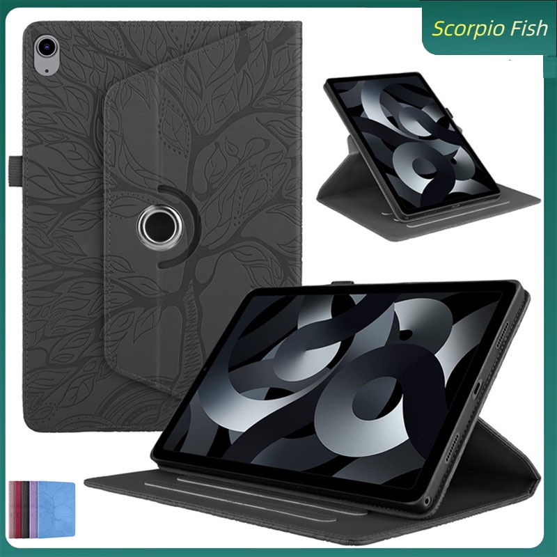 Ốp Máy Tính Bảng Da Họa Tiết Cây Bảo Vệ 360 Độ Cho iPad 10th Gen 10.9 inch 2022 Mini 12345° Vỏ Bọc Tự Động Bật / Tắt Màn Hình Thông Minh Có Thể Xoay Được