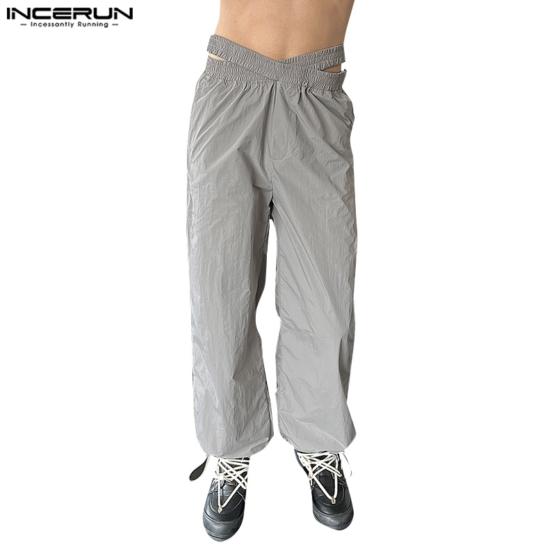 Quần dài INCERUN lưng thun co giãn tốt thiết kế cá tính cho nam