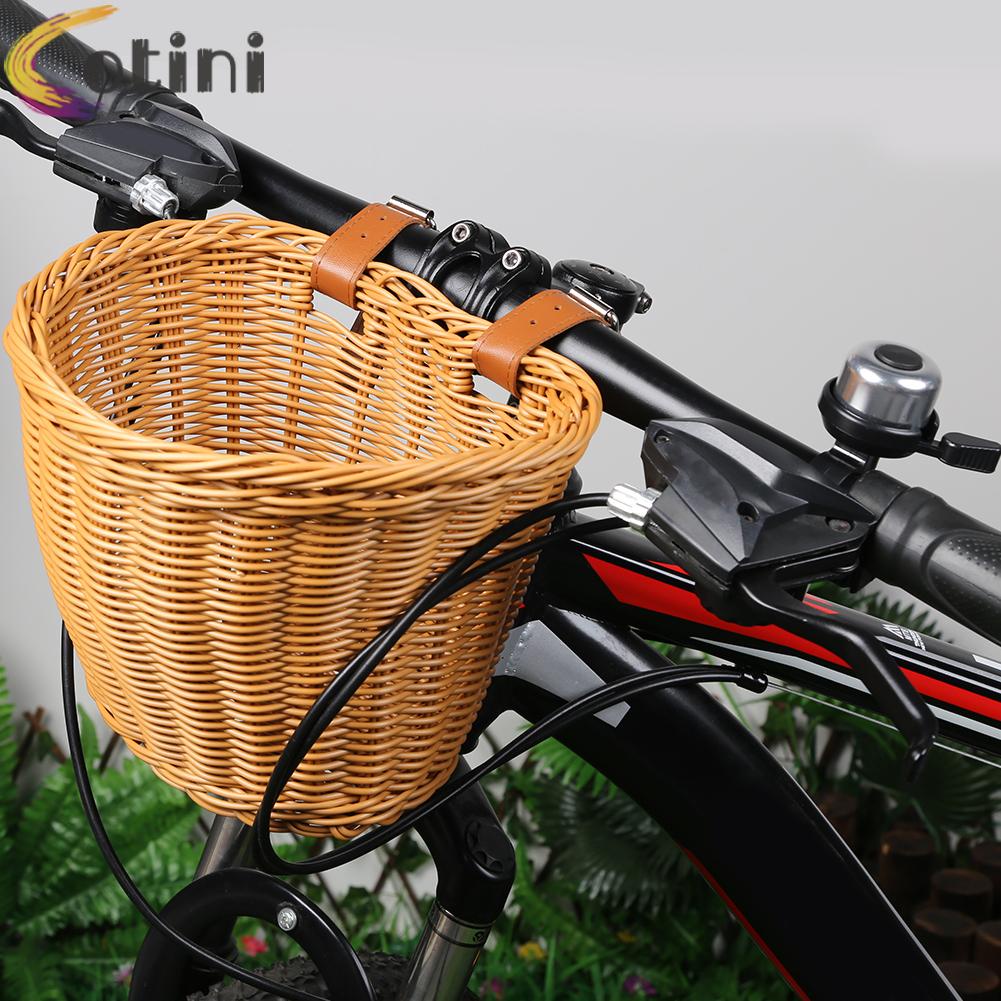 Giỏ Xe Đạp Bằng Dây Giả Da Có Chuông