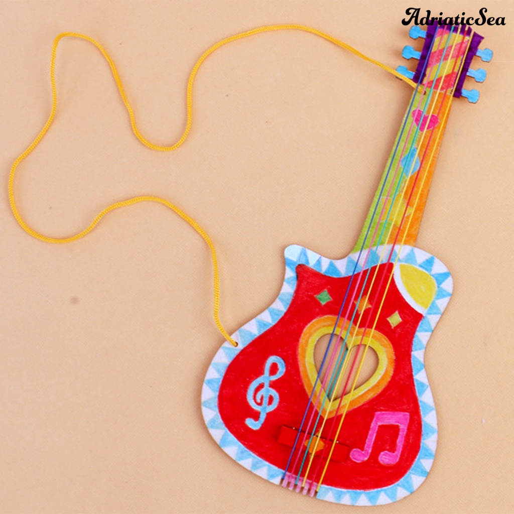 Đàn Guitar Bằng Gỗ Thủ Công DIY Sáng Tạo Cho Bé