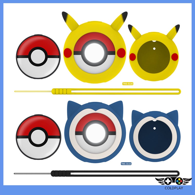 Ốp Lưng Silicon Cho Pokemon Go Plus + Kawaii Pikachu Vỏ Bảo Vệ Có Dây Buộc