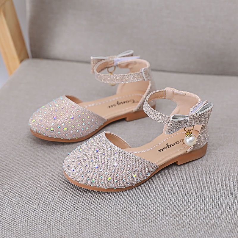 Giày Búp Bê Đế Mềm Pha Lê Cỡ Vừa Thời Trang Xuân Hè 2023 Cho Bé Gái