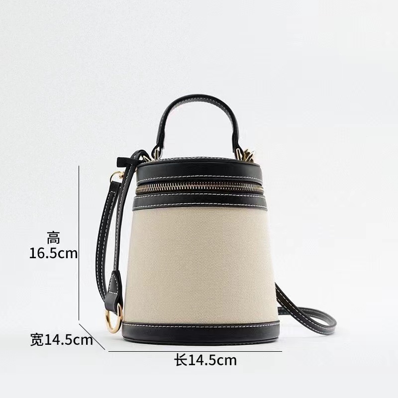 Zara sản phẩm mới túi nữ hit màu tròn mini single shoulder messenger bucket bag 6802910 202